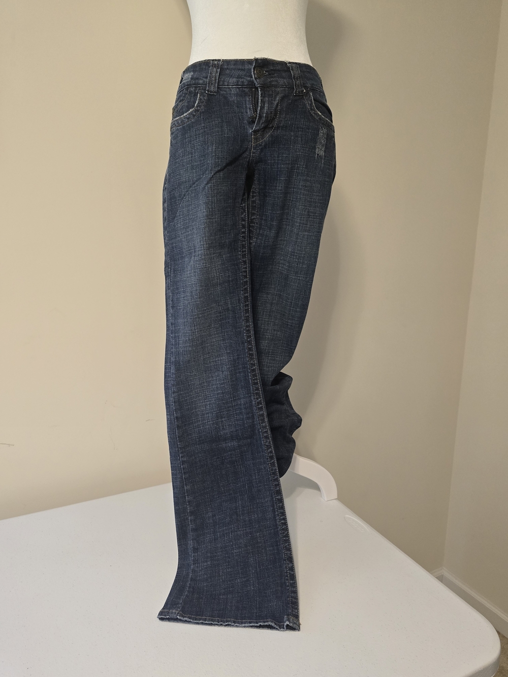 Vintage Hydraulic Women’s Dark Blue Flare-Leg Jeans Size 7/8 Long